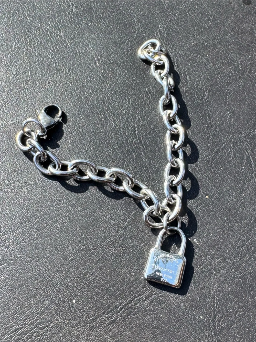 Tiffany & Co. Sterling Silver Padlock Link Bracelet - Silver
